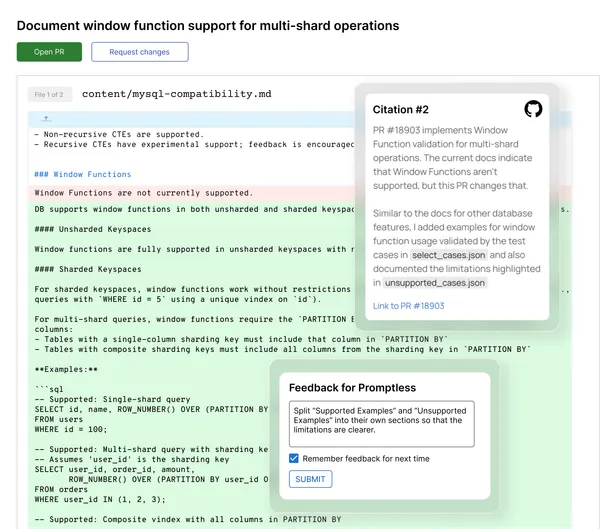 Step 3: Review - review citations, feedback, and inline edits